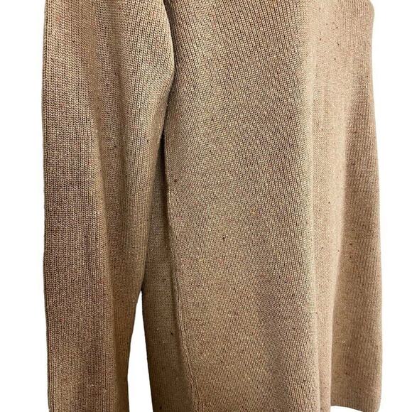 Talbots Womens Tan Cable Knit Cotton Blend Long Sleeve Pullover Thin Sweater M - Picture 3 of 16
